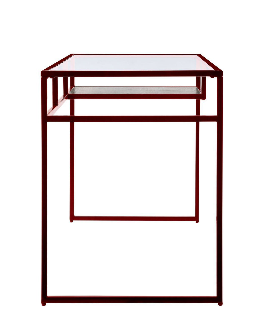 Leoglint ACME Yasin Office Desk, Red & Glass 92584