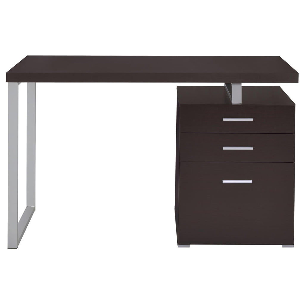 Leoglint Cappuccino 3-drawer Reversible Office Desk