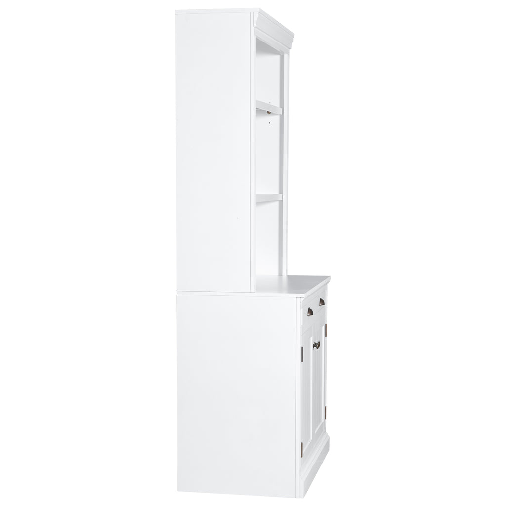 Leoglint 83.4"Tall Bookshelf with LED Lighting, Modern Bookcase with 2 Doors and 1 Drawer,Storage Bookcase with Open Shelves for Living Room,Home Office,White