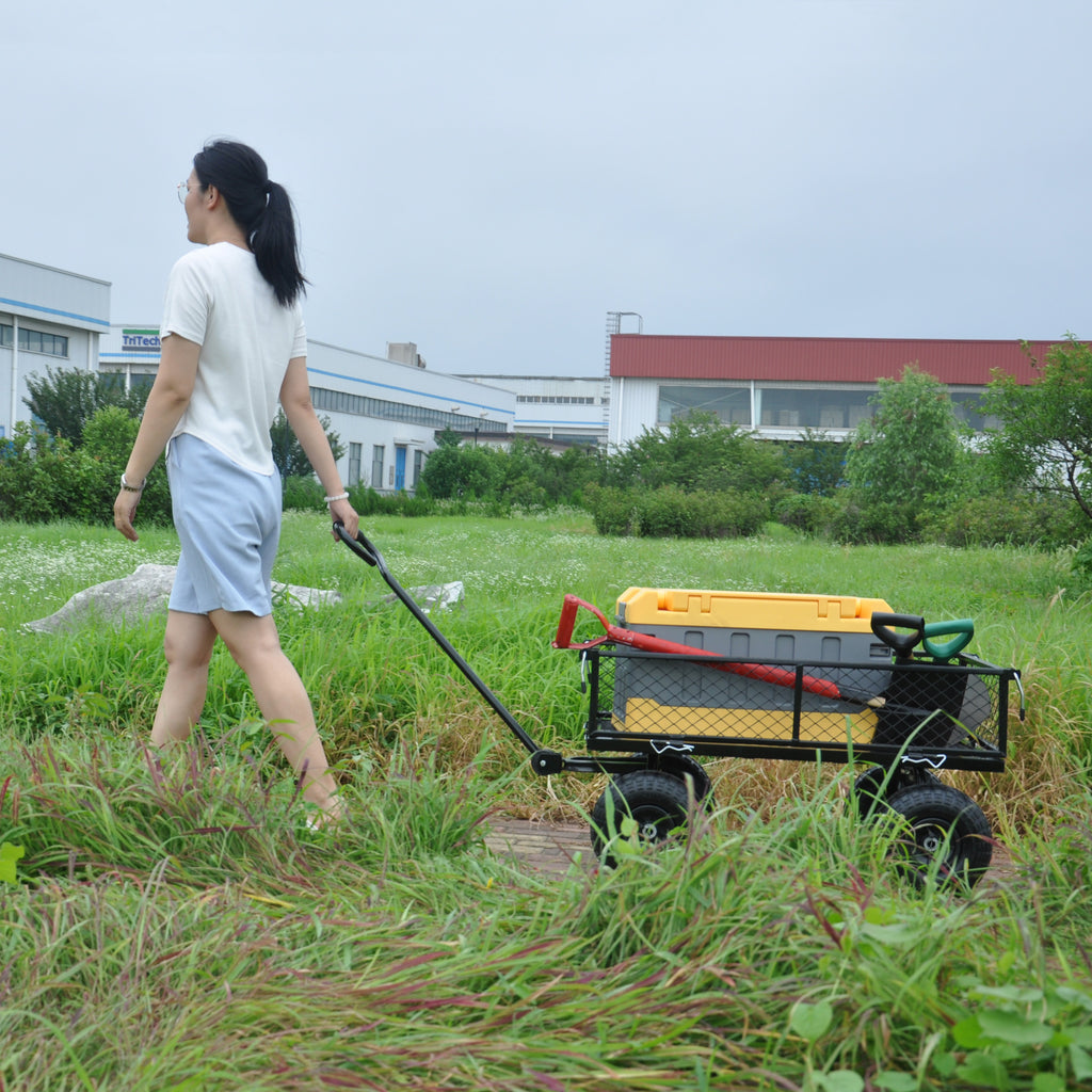 Leoglint Wagon Cart Garden cart trucks make it easier to transport firewood TC1840BKG