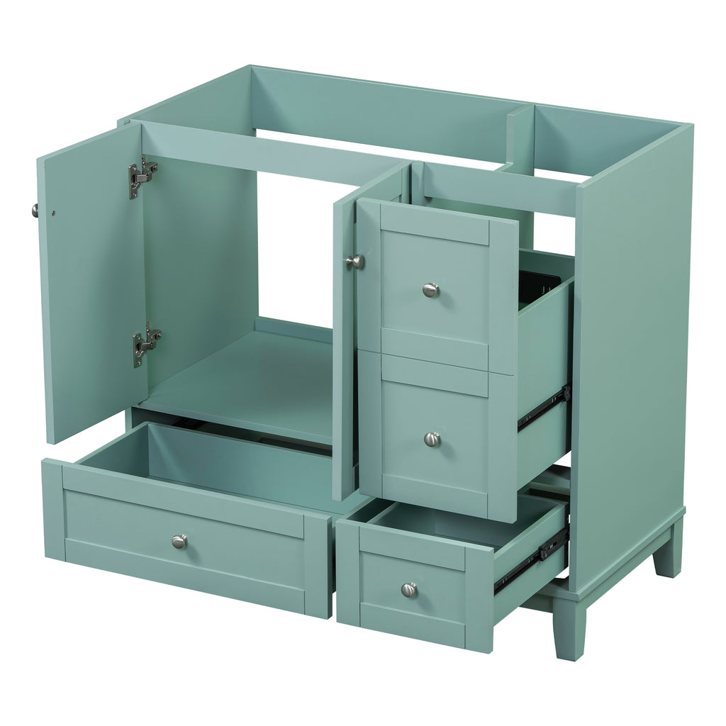 Leoglint [Cabinet Only] 36" Bathroom Vanity-Green (Sink not included)