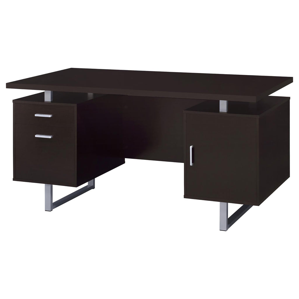 Leoglint Cappuccino 2-drawer Floating Top Office Desk