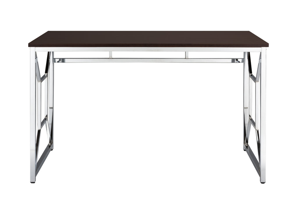 Leoglint Martha Workspace Office Desk MDF/Chrome In Brown