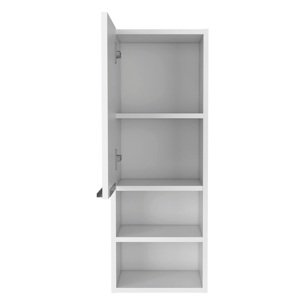 Leoglint Medicine 32H"Single Door Cabinet, Two Interior Shelves, Two External Shelves, White