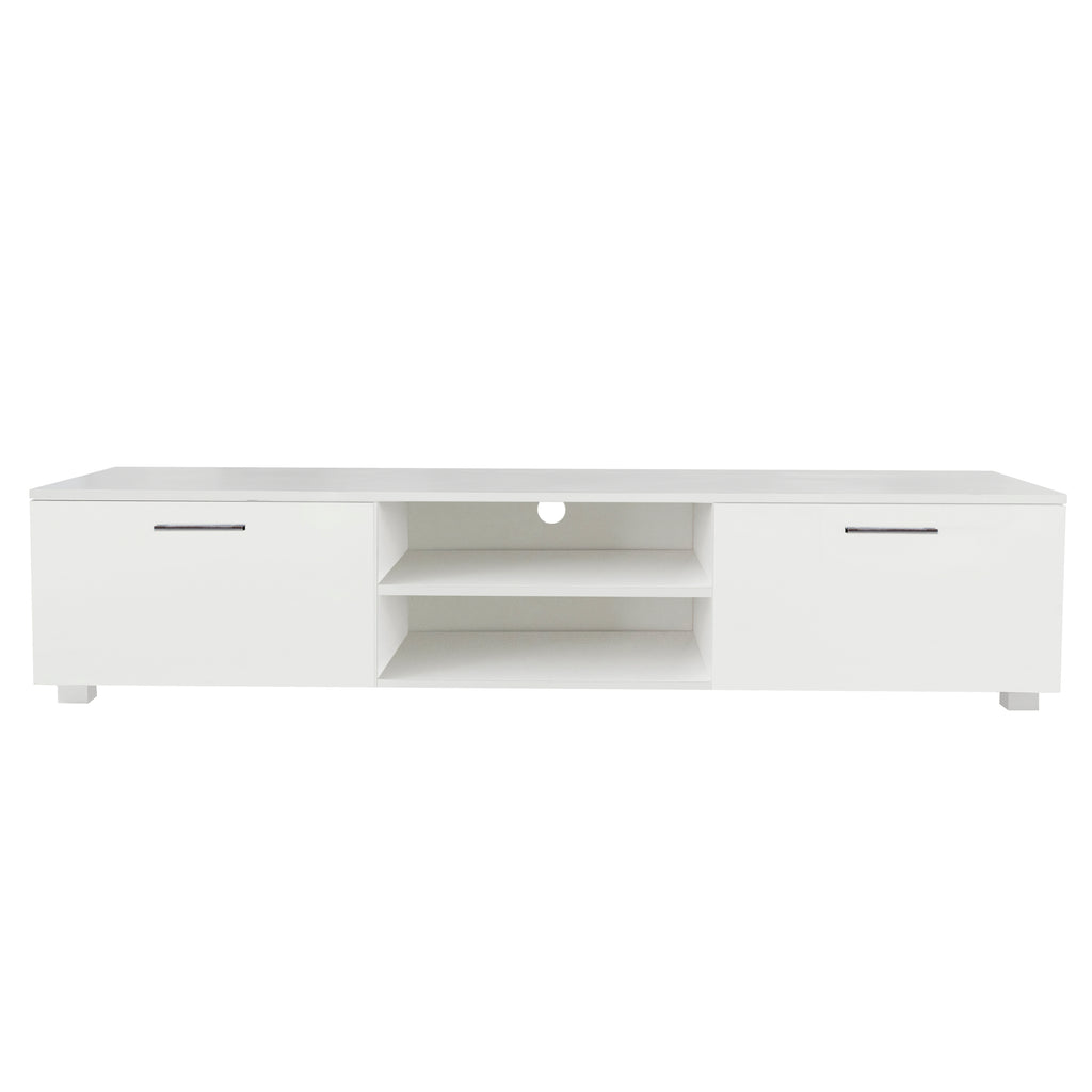 Leoglint White TV Stand for 70 Inch TV Stands, Media Console Entertainment Center Television Table, 2 Storage Cabinet with Open Shelves for Living Room Bedroom