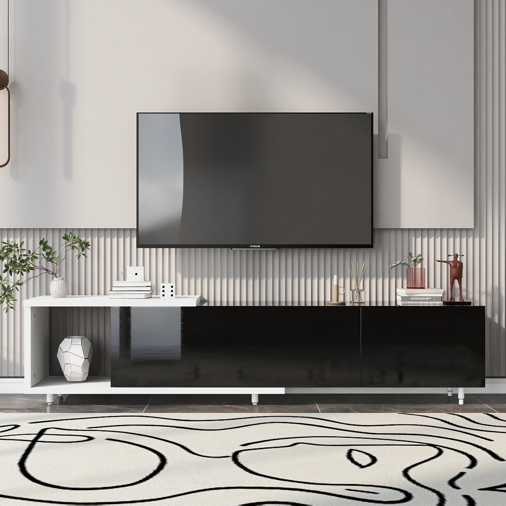 Leoglint U-Can Modern ,Stylish TV Stand  TV Cabinet for 80+inch TV, Black