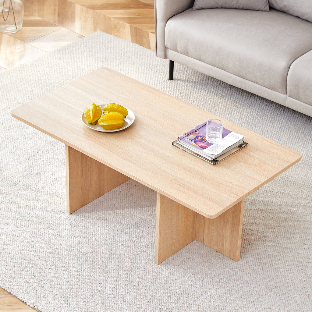 Leoglint A modern and practical wood colored coffee table. The coffee table is made of medium density fiberboard material and is suitable for living rooms, bedrooms, and study rooms. CT-2O