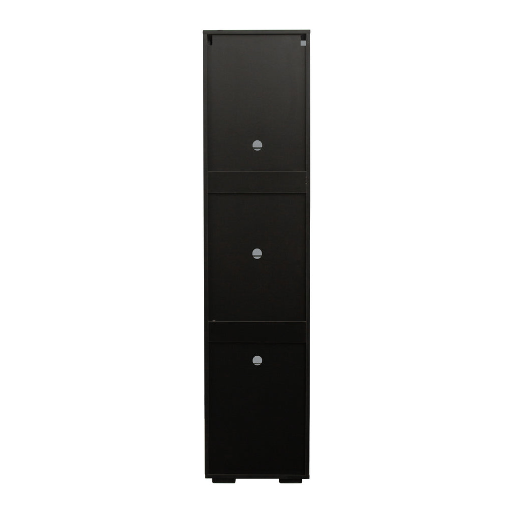 Leoglint Sideboard Black side cabinet with aluminum strip lamp,With large storage space