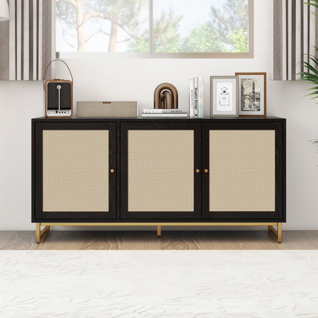 Leoglint 3 Door Cabinet,Sideboard Accent Cabinet, Storage Cabinet for Living Room, Hallway Entryway Kitchen