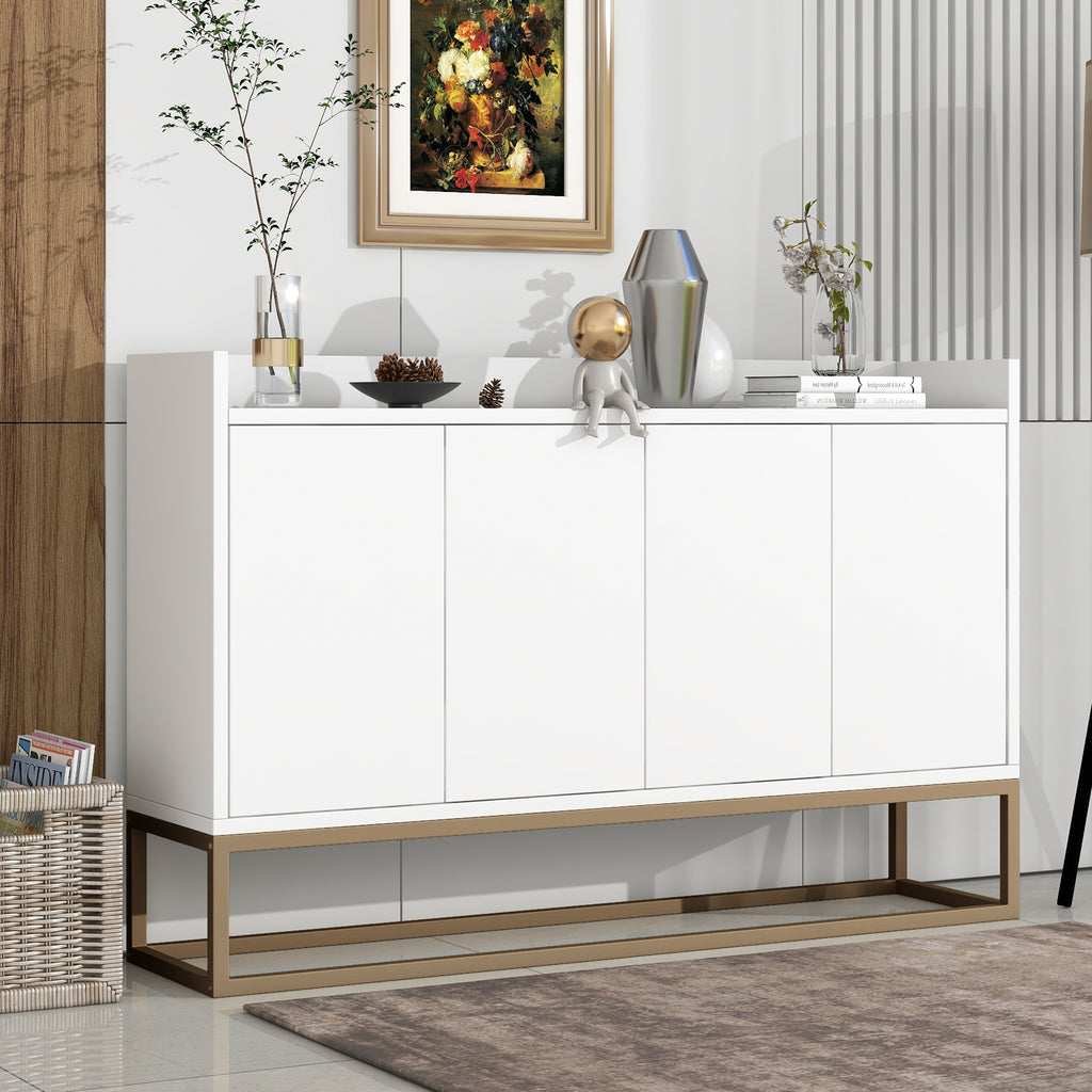 Leoglint TREXM Modern Sideboard Elegant Buffet Cabinet with Large Storage Space for Dining Room, Entryway (White)