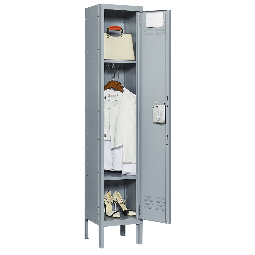 Leoglint 1 Door 66"H Metal Lockers With Lock for Employees,Storage Locker Cabinet  for Home Gym Office School Garage,Gray