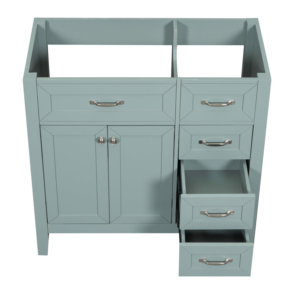 Leoglint 36" Bathroom Vanity without Sink, Cabinet Base Only, Bathroom Cabinet with Drawers, Solid Frame and MDF Board, Green