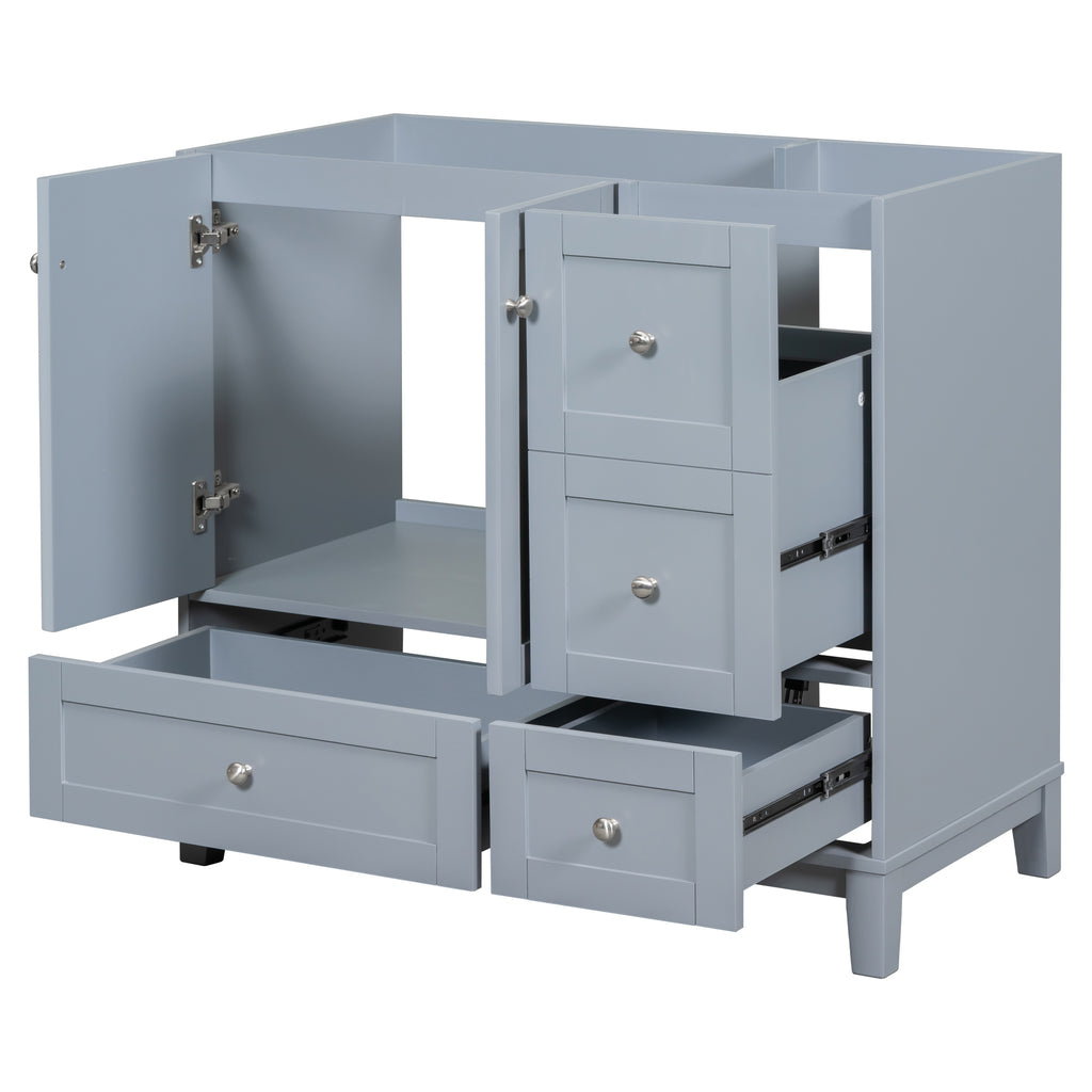 Leoglint [Cabinet Only] 36" Bathroom Vanity-Grey Blue(Sink not included)