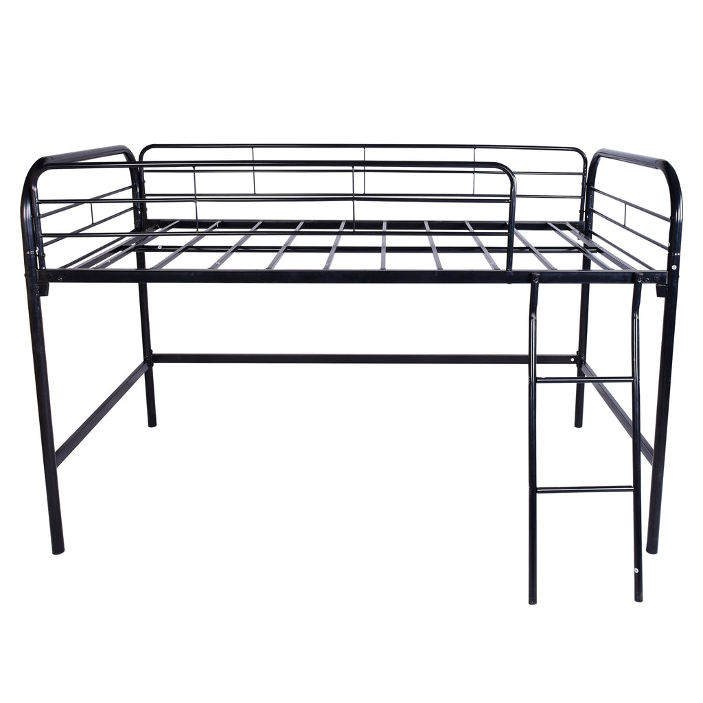 Metal Twin Loft Bed Frame , Twin Size High Loft Bed Black