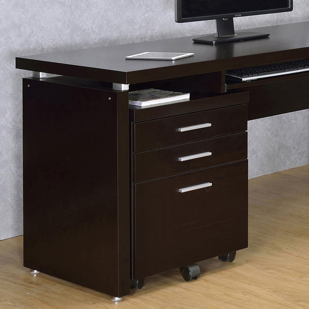 Leoglint Cappuccino 3-Drawer File Cabinet