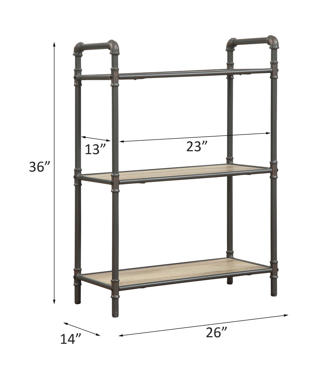 Leoglint ACME Itzel Bookshelf in Antique Oak & Sandy Gray 97162