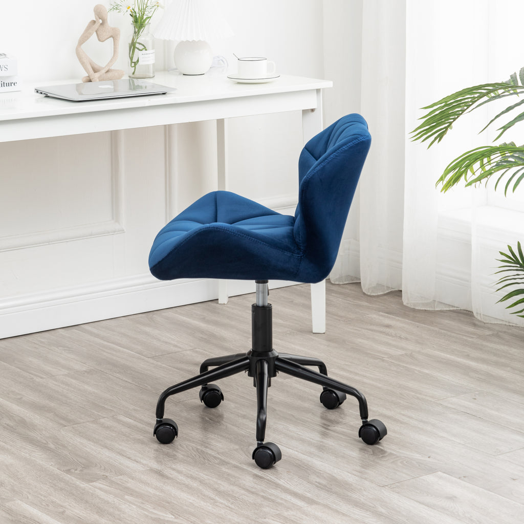 Leoglint Eldon Diamond Tufted Adjustable Swivel Office Chair, Blue