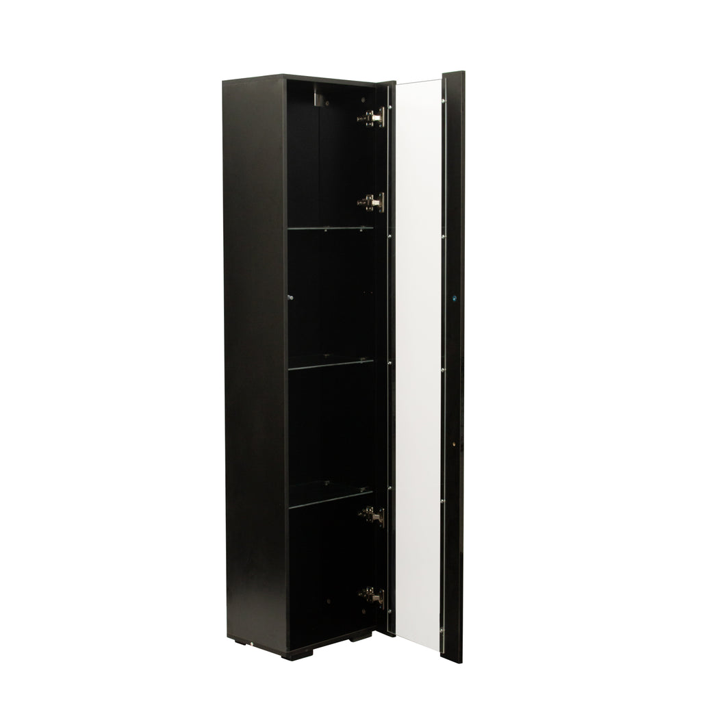 Leoglint Sideboard Black side cabinet with aluminum strip lamp,With large storage space