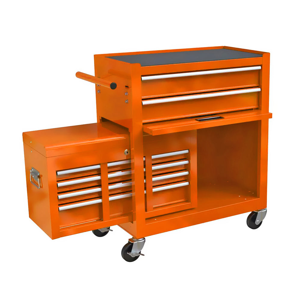 Leoglint High Capacity Rolling Tool Chest with Wheels and Drawers, 8-Drawer Tool Storage Cabinet--ORANGE