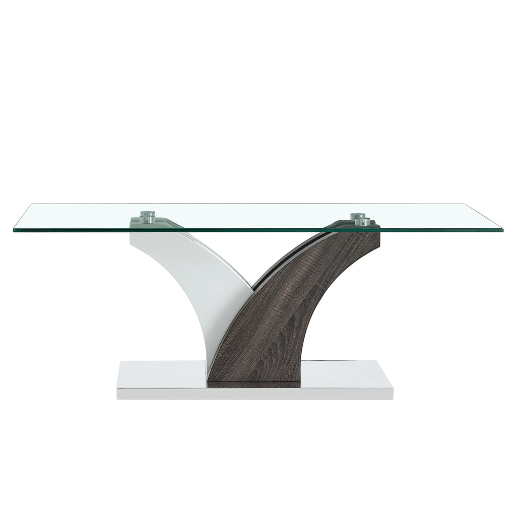 Leoglint Modern dining table,Tea Table.Coffee Table. Tempered glass countertop, and artistic MDF legs are perfect for hosting dinners, conferences, home, and office decorations.B-793