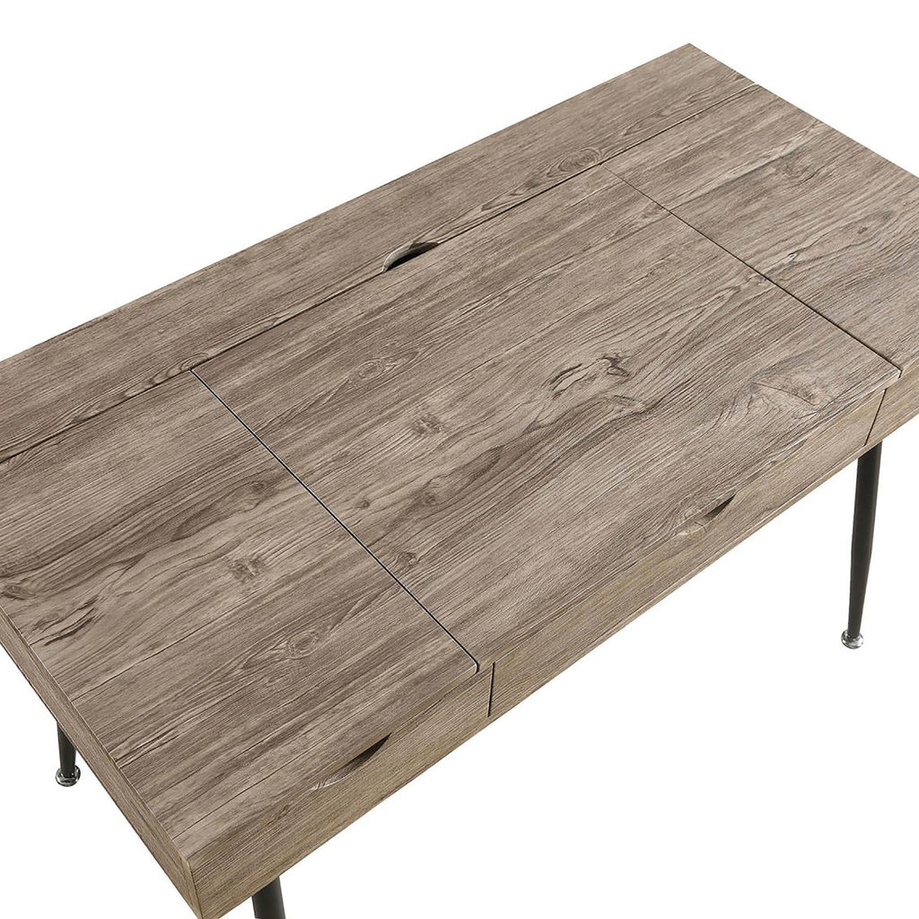 Leoglint Rustic Driftwood and Dark Bronze 1-drawer Writing Office Desk