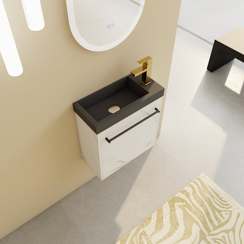 Leoglint 20'' Floating Wall-Mounted Bathroom Vanity with Resin Sink & Soft-Close Cabinet Door