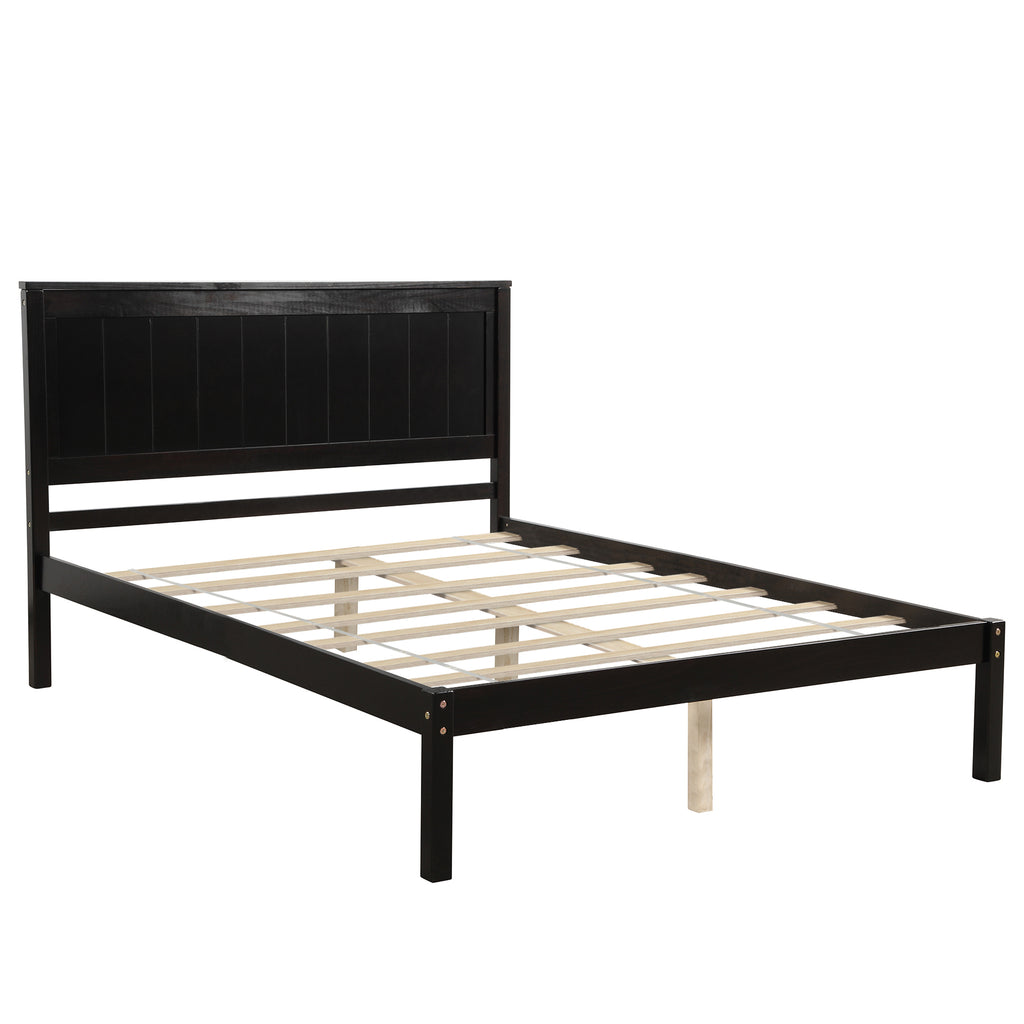 Platform Bed Frame with Headboard, Wood Slat Support, No Box Spring Needed, Full, Espresso(OLD SKU:WF191419AAP)