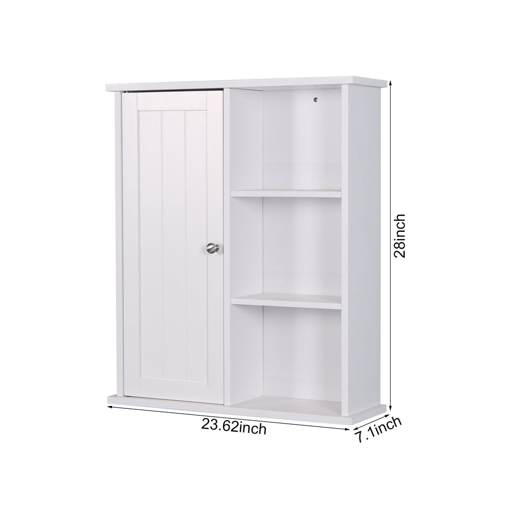 Leoglint Wall Mount Medicine Cabinet with a Door, Wooden Bathroom Storage Cabinet with Adjustable Shelf