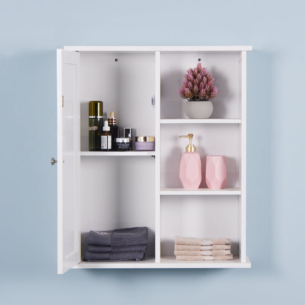 Leoglint Wall Mount Medicine Cabinet with a Door, Wooden Bathroom Storage Cabinet with Adjustable Shelf