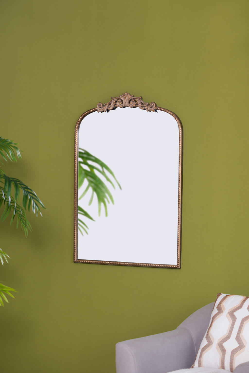 Leoglint 24" x 36" Gold Arch Mirror, Baroque Inspired Wall Decor for Bathroom Bedroom Living Room