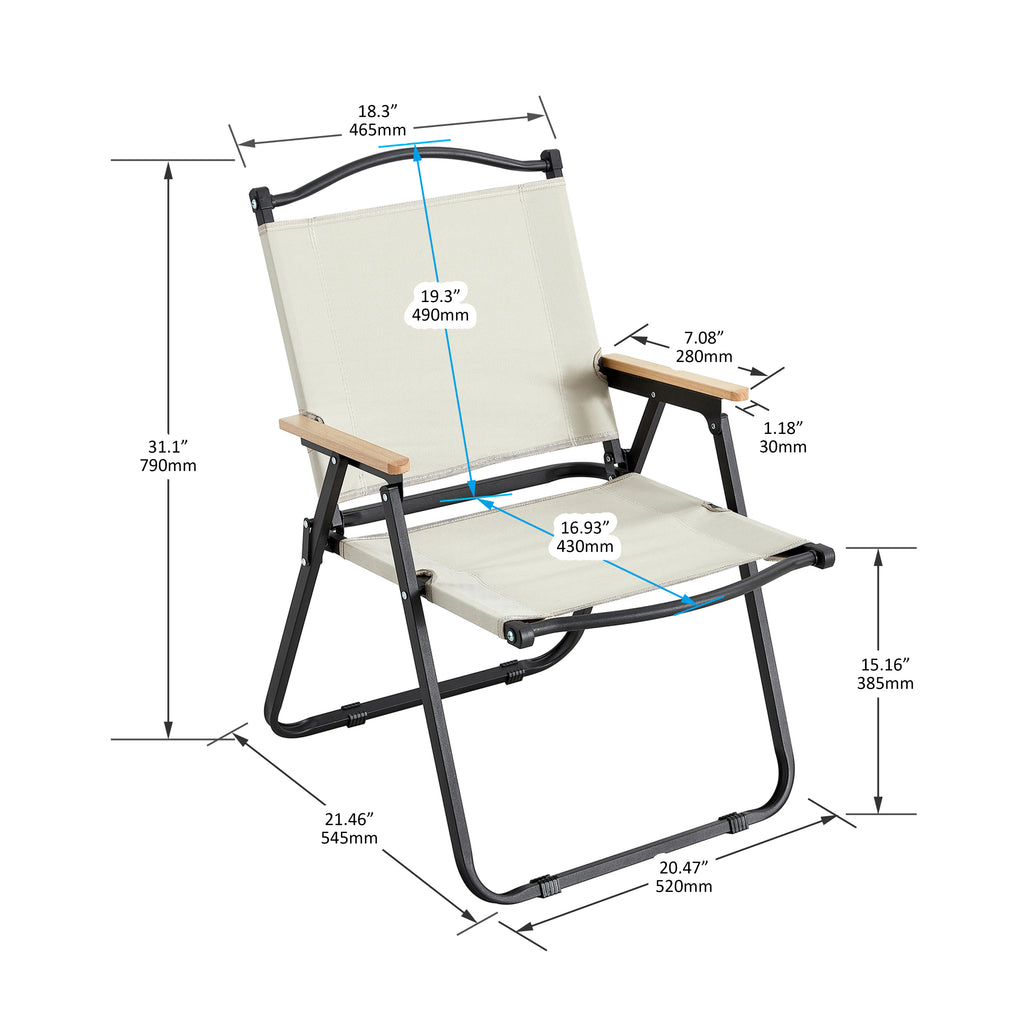 Leoglint 3-piece Folding Outdoor Table and two Outdoor chairs,Lightweight Aluminum Roll-up Square  for indoor, Outdoor Camping, Picnics, Beach,Backyard, BBQ, Party, Patio,  Brown/Beige