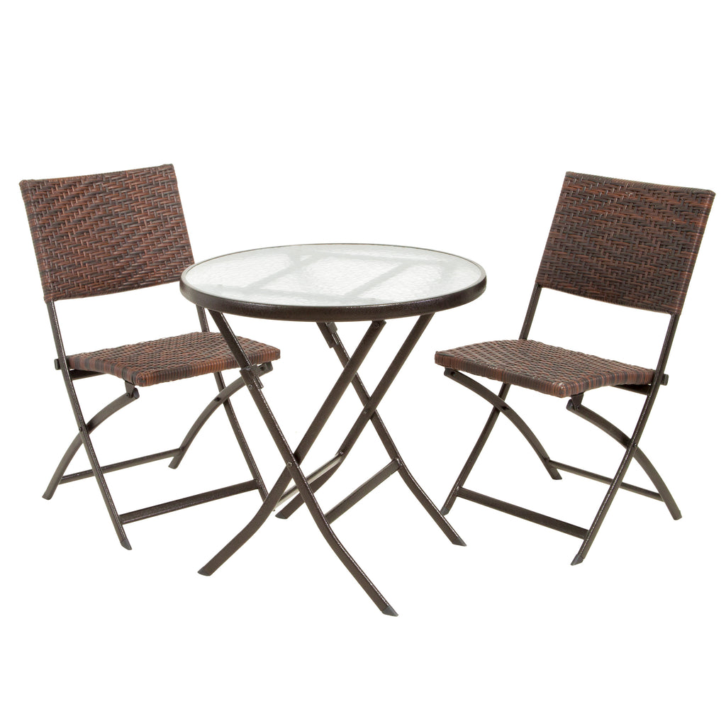 Leoglint EL PASO 3PC FOLDING TABLE/OUTDOOR CHAIR SET