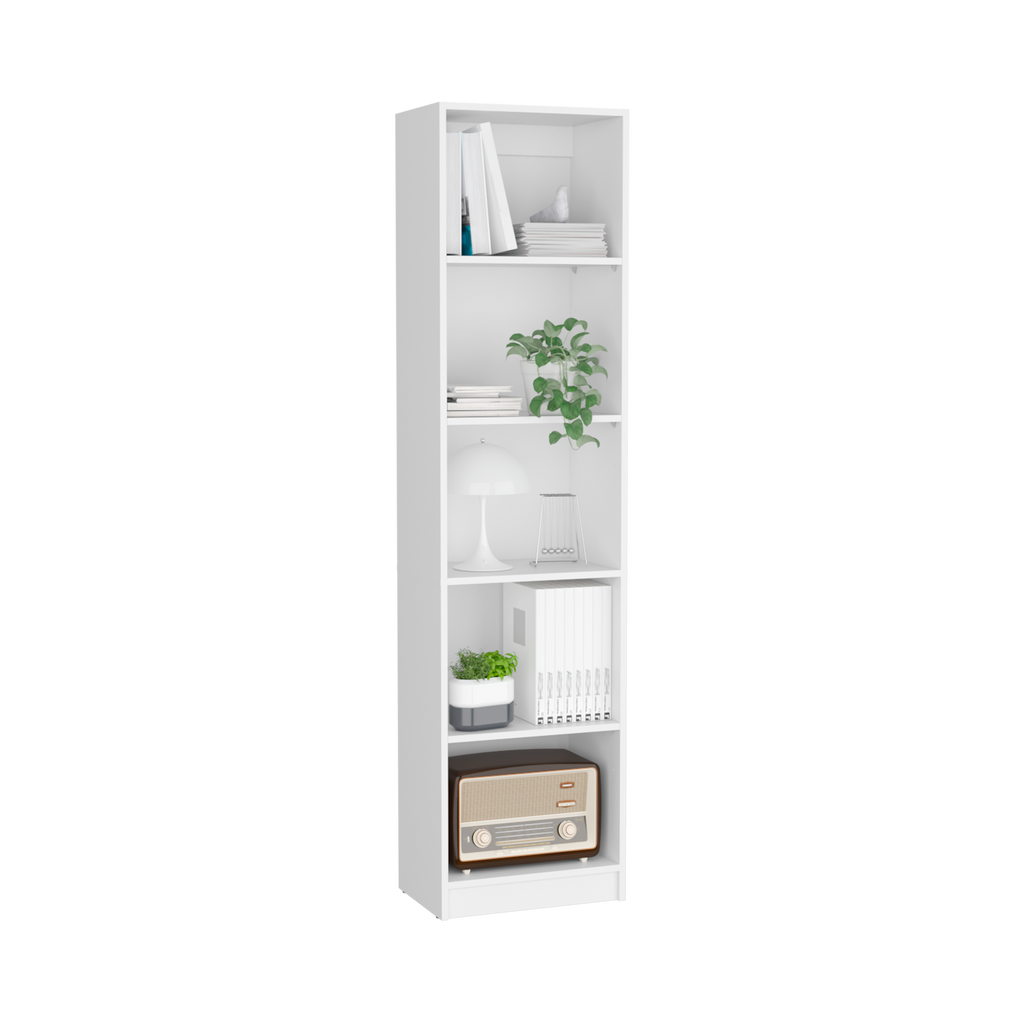 Leoglint Vinton XS Bookcase Compact Bookshelf with Multiple Shelves, White