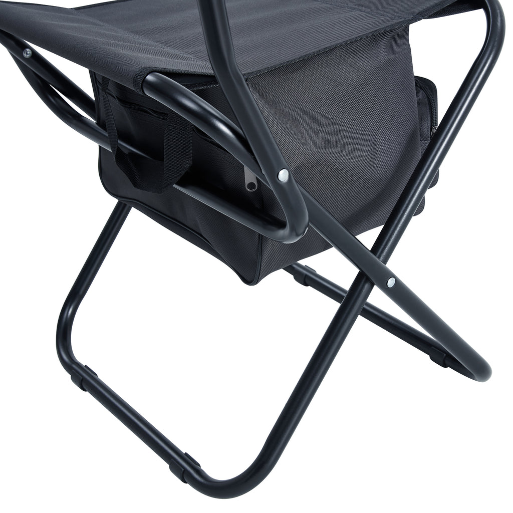 Leoglint 2-piece Folding Outdoor Chair with Storage Bag, Portable Chair for indoor, Outdoor Camping, Picnics and Fishing,Grey