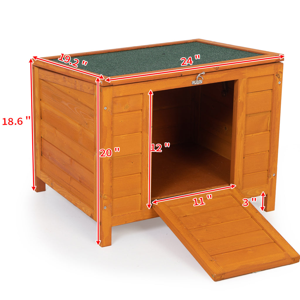 Leoglint Small Wood Rabbit Hutch Bunny Cage, Raised Cat House with Ladder for Small Animals