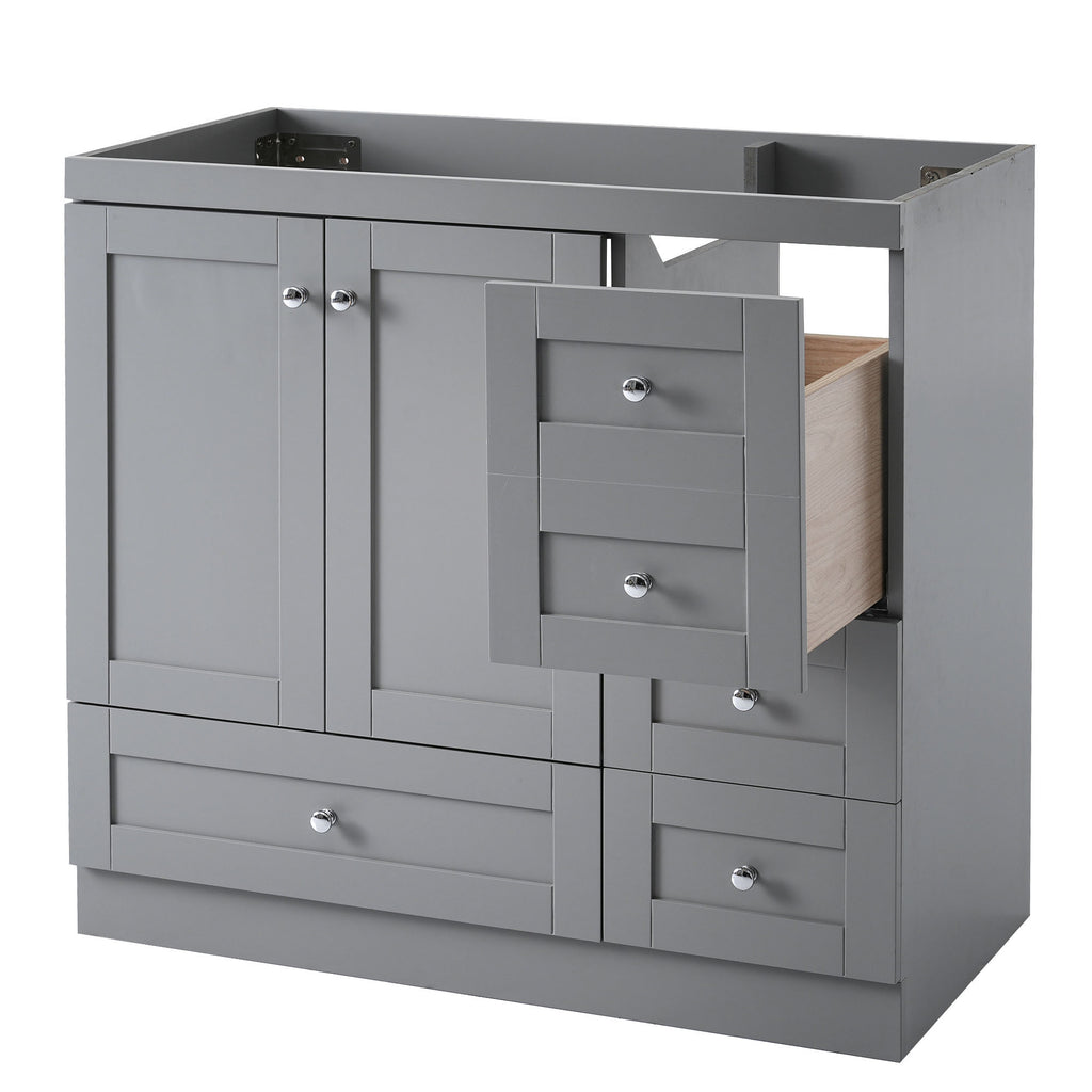 Leoglint [Cabinet Only] 36" Gray Bathroom Vanity(Sink not included)