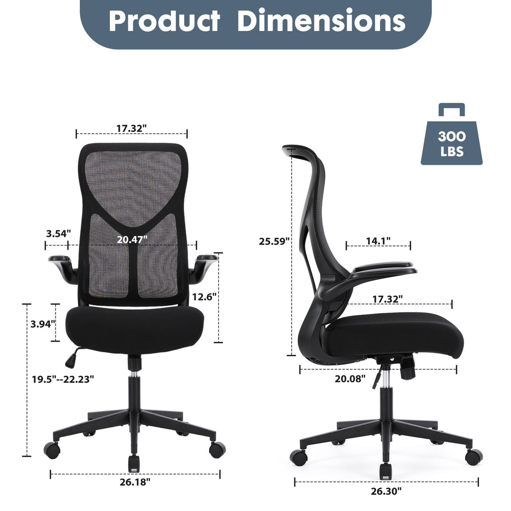 Leoglint Sweetcrispy Ergonomic Executive High-Back Office Chair Breathable Mesh Computer Chair