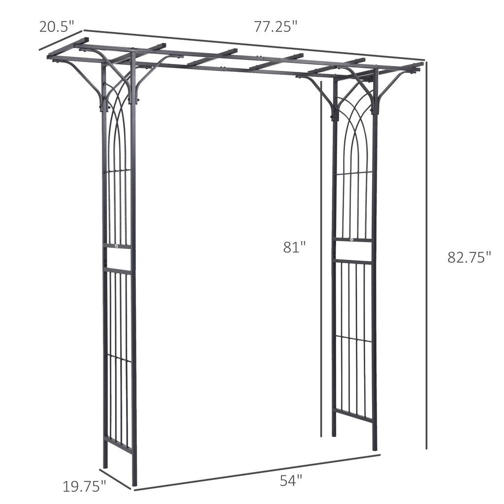 Leoglint 82'' Decorative Metal Garden Trellis Arch with Durable Steel Tubing & Elegant Scrollwork, Perfect for Weddings