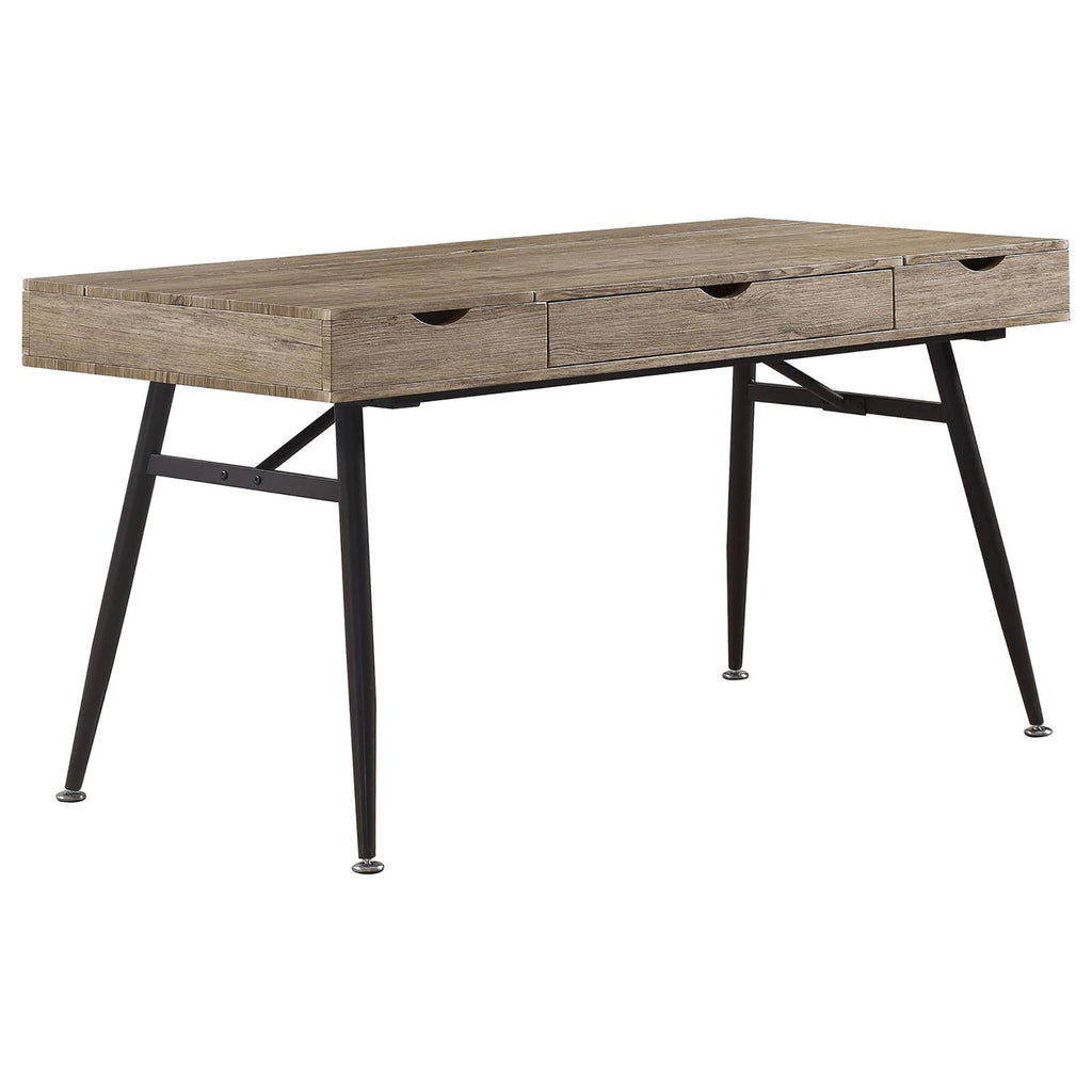 Leoglint Rustic Driftwood and Dark Bronze 1-drawer Writing Office Desk