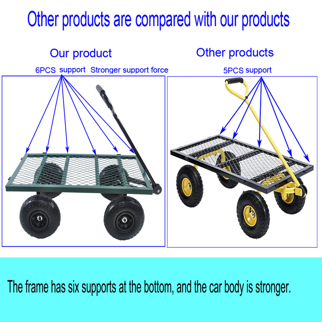 Leoglint Wagon Cart Garden cart trucks make it easier to transport firewood (green)