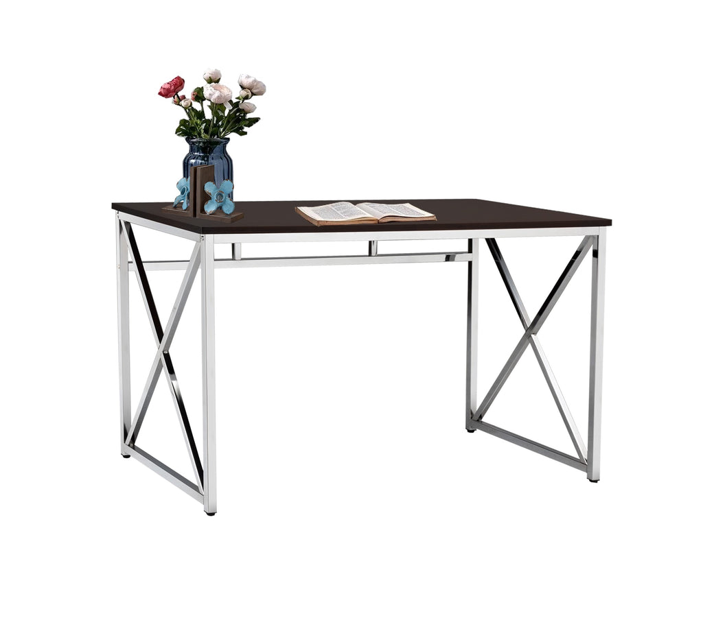 Leoglint Madison Workspace Office Desk MDF/Chrome In Brown