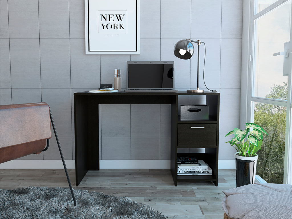 Leoglint Arlington Computer Office Desk with 2-Open Storage Shelves and Drawer with Handle