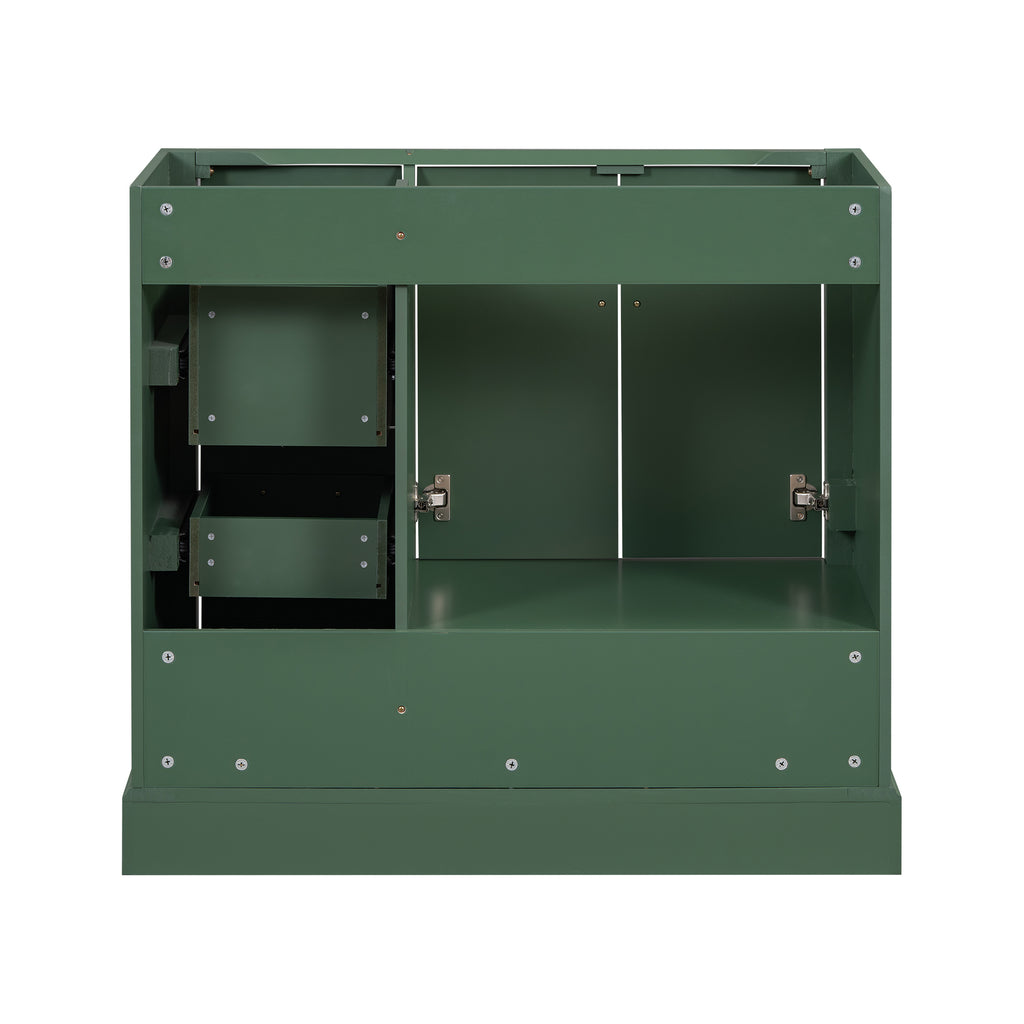 Leoglint [Cabinet Only] 36" Green Traditional Bathroom Vanity(Sink not included)