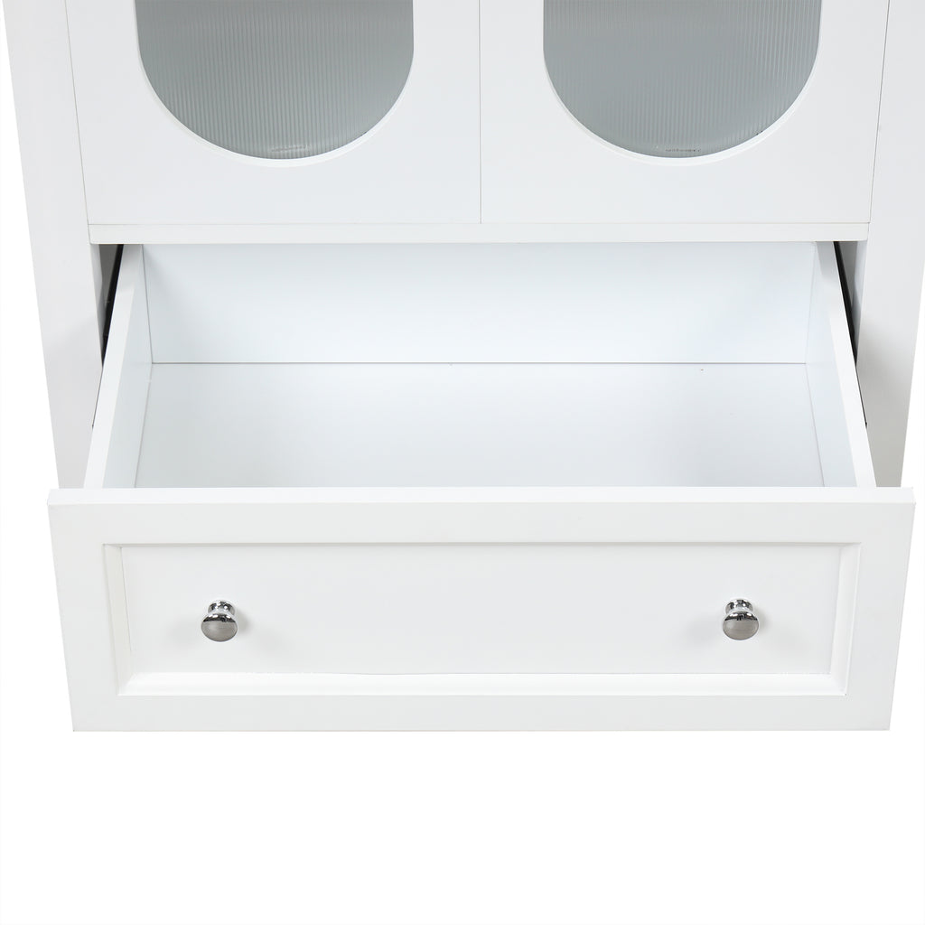 Leoglint 24" Bathroom Vanity with Sink, Bathroom Vanity Cabinet with One Drawer and Doors, Adjustable Shelf, Solid Wood and MDF, White