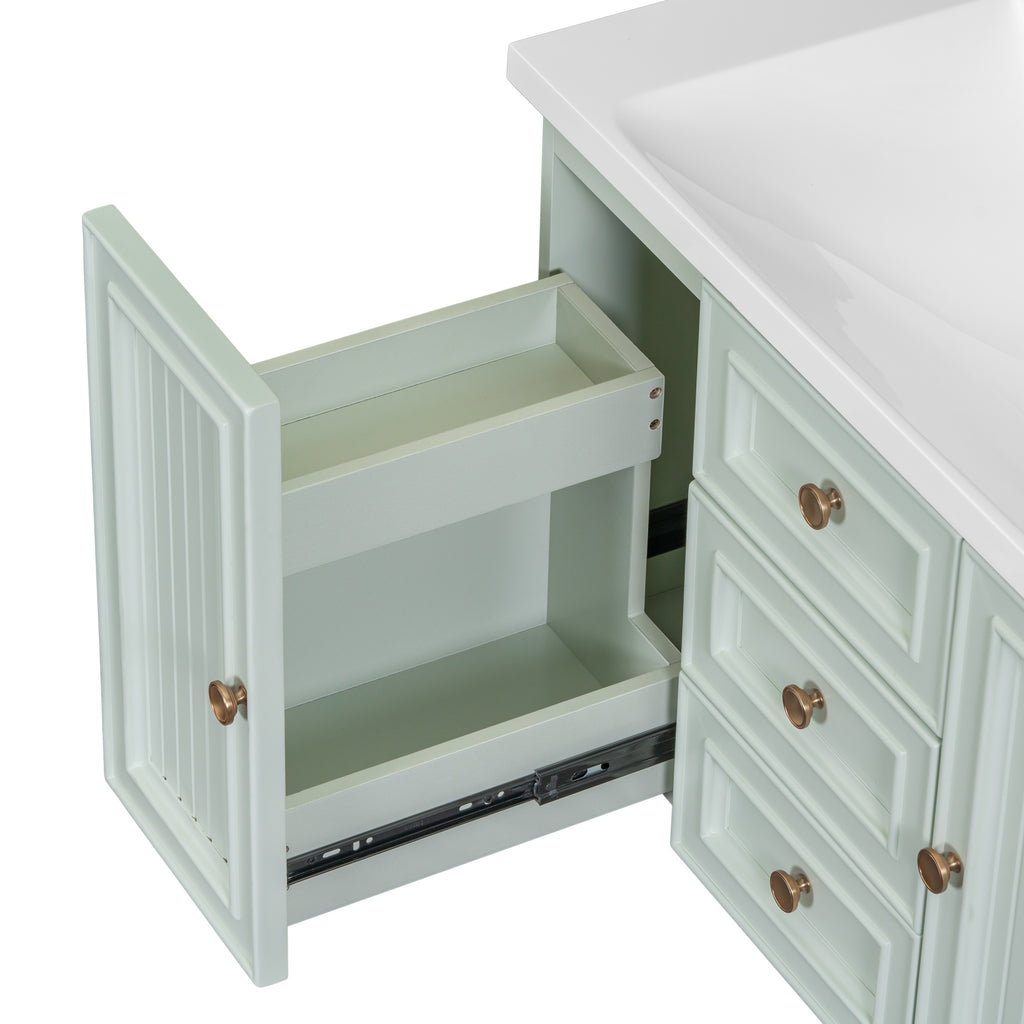 Leoglint 30" Wall Mounted Bathroom Vanity without Sink, Cabinet Base Only, Functional Drawer, Green