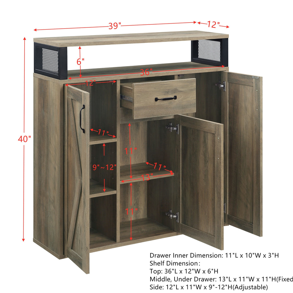 Leoglint Sideboard ACME Abiram Server in Rustic Oak Finish DN01027