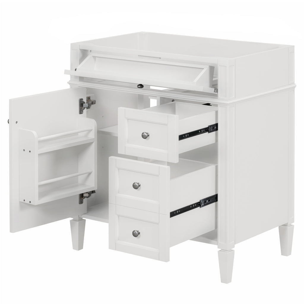 Leoglint 30'' Bathroom Vanity without Top Sink, Modern Bathroom Storage Cabinet with 2 Drawers and a Tip-out Drawer (NOT INCLUDE BASIN)