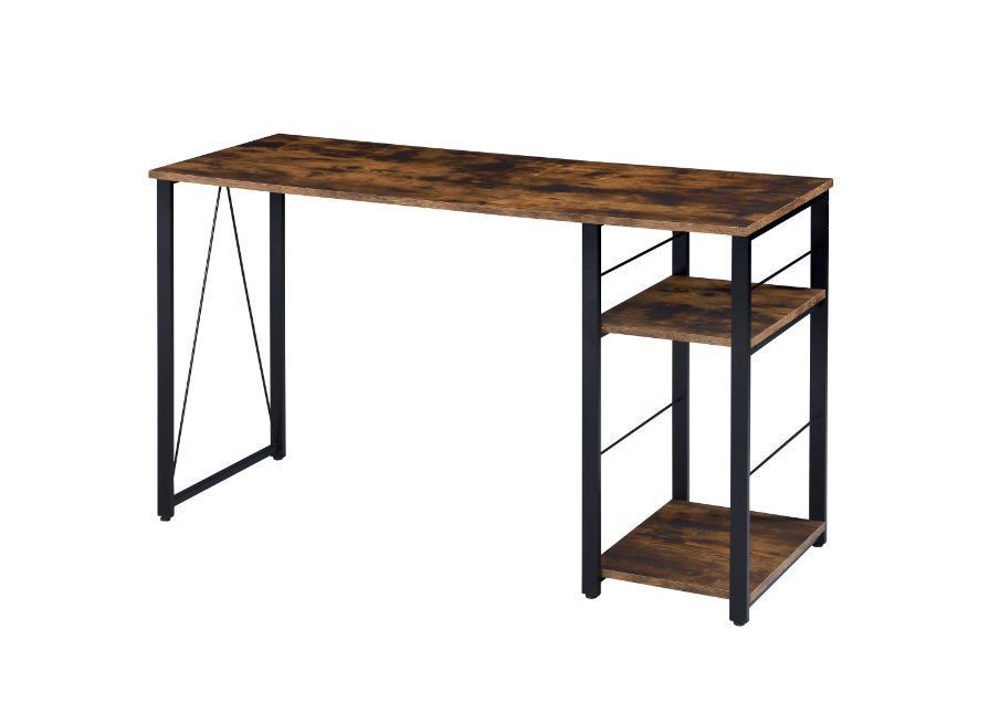 Leoglint ACME Vadna Writing Office Desk, Weathered Oak & Black Finish 92765