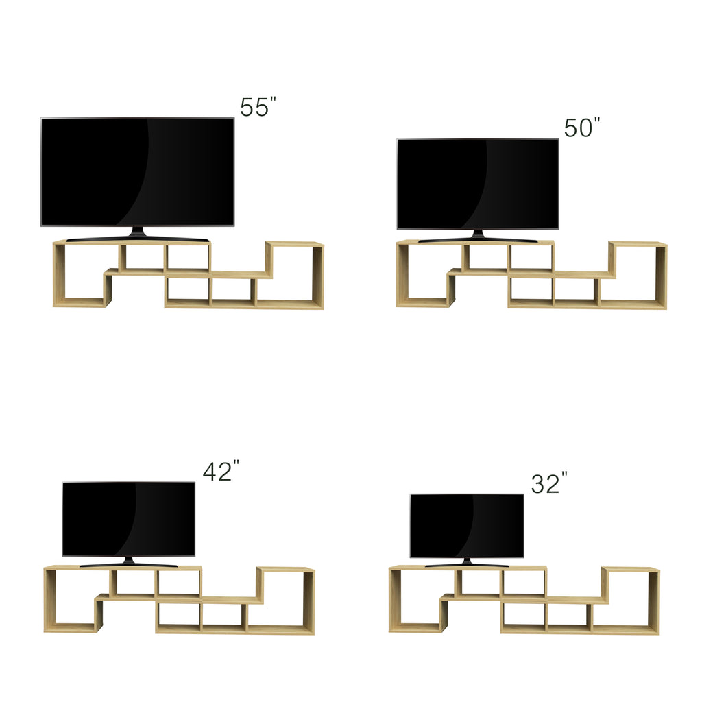 Leoglint Double L-Shaped Oak TV Stand,Display Shelf ,Bookcase for Home Furniture,OAK