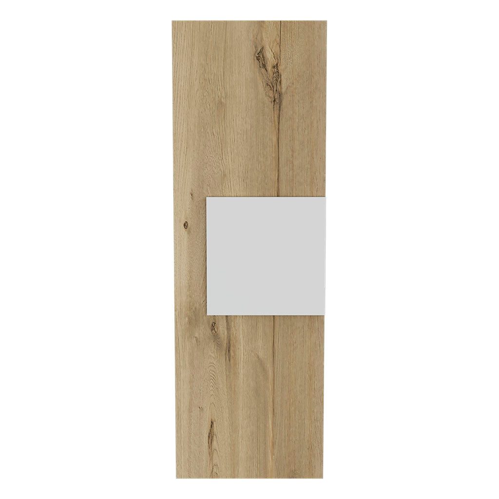 Leoglint Medicine Cabinet Artic, Three Shelves, Single Door, White / Light Oak Finish